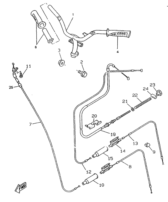 CW50RS Steering handle. cable
