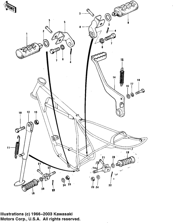 Footrests/stand/brake pedal