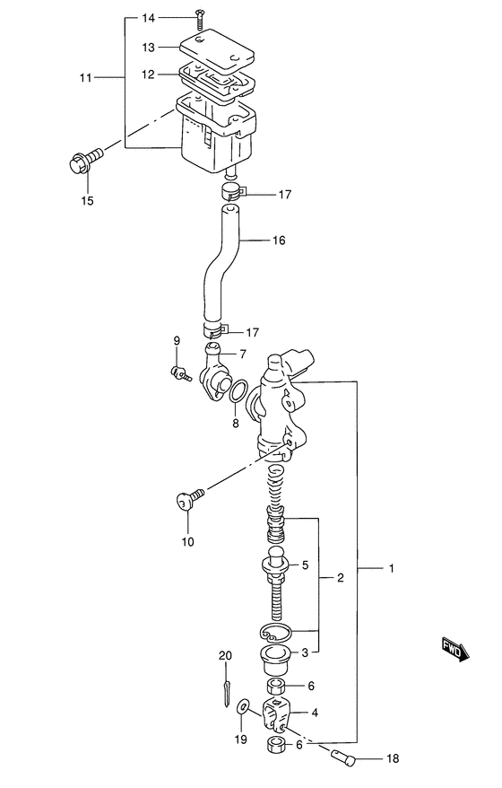 GSF1200S (ABS) Задний тормозной цилиндр