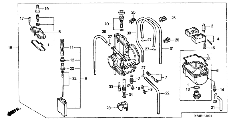 CR250R Carburetor assy