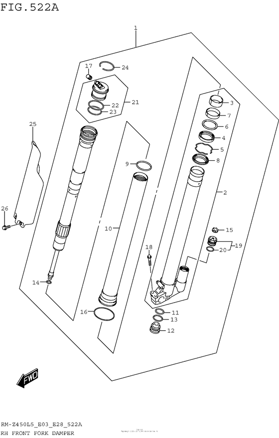 Rh Front Fork Damper (Rm-Z450L5 E03)
