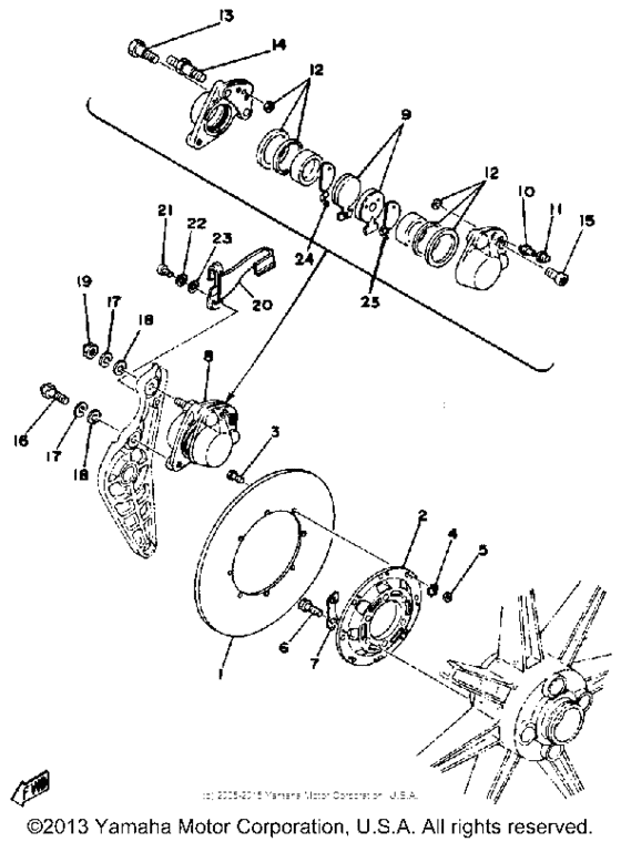Rear disc brake caliper