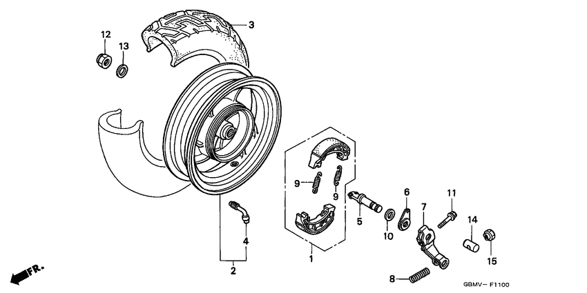 Rear wheel complete assy