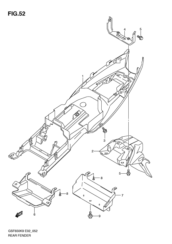 GSF650 Заднее крыло