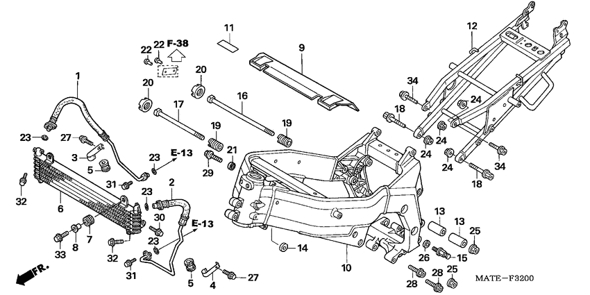 Frame body/oil cooler