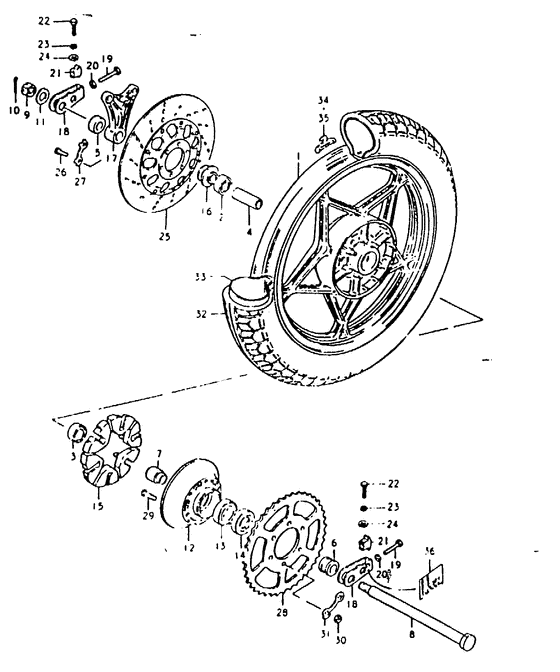 Rear wheel complete assy