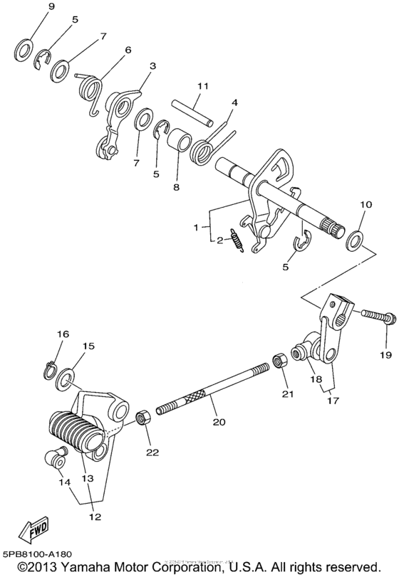 XVS1100PC Вал переключения