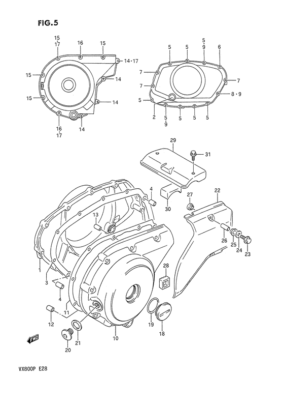 Crankcase cover ass`y  (v