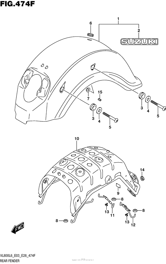 VL800 Rear Fender (Vl800Tl6 E33)
