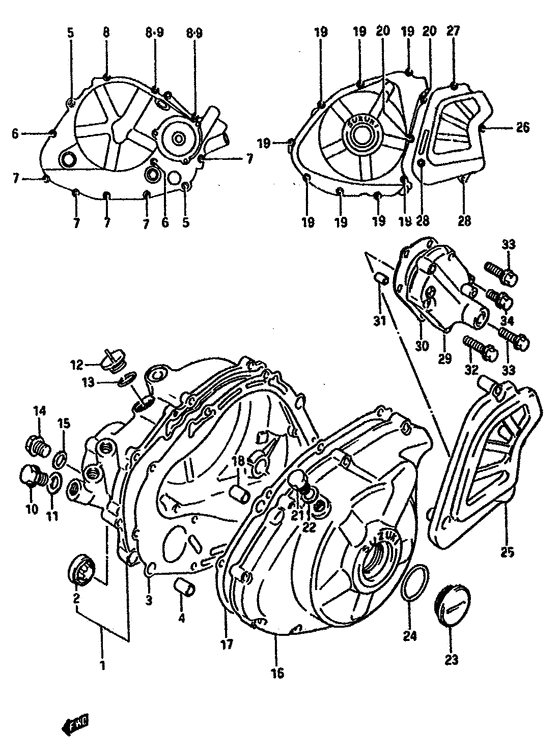 Crankcase cover ass`y  (v