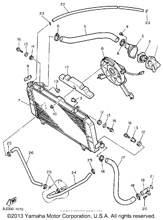 FZR1000BC Радиатор и Патрубки