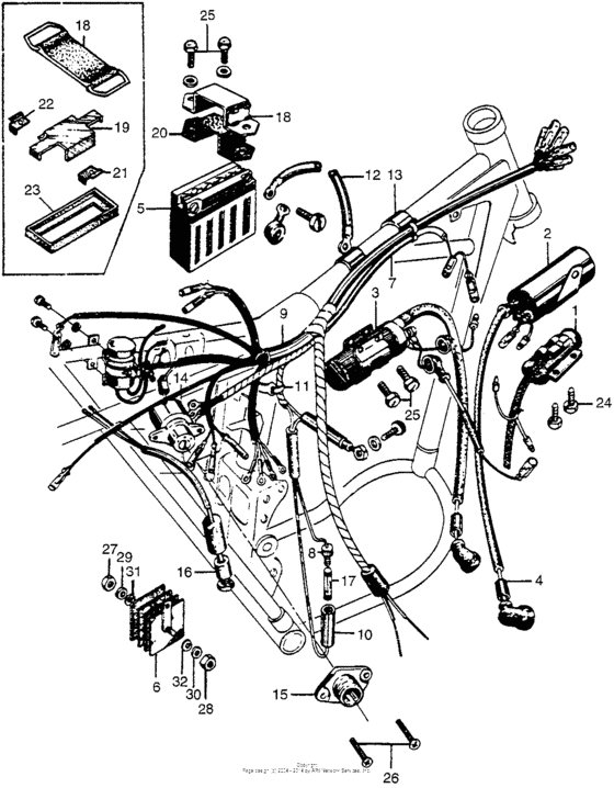 Wire harness + battery