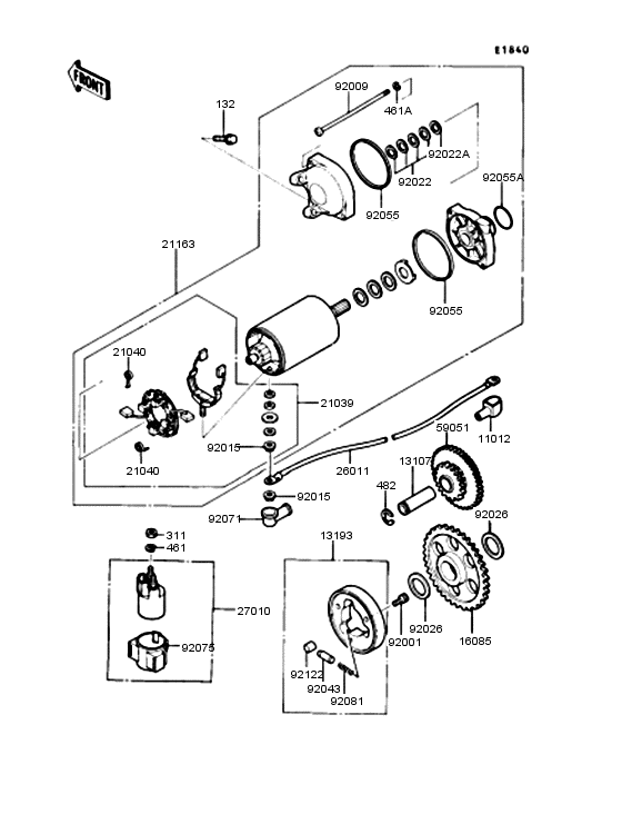 Starter motor/starter clutch