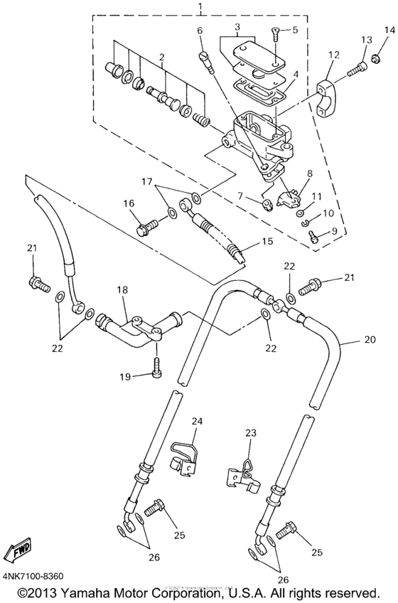 XVZ1300ANC Главный тормозной цилиндр