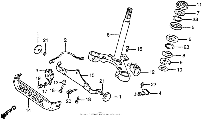 Steering stem + horn