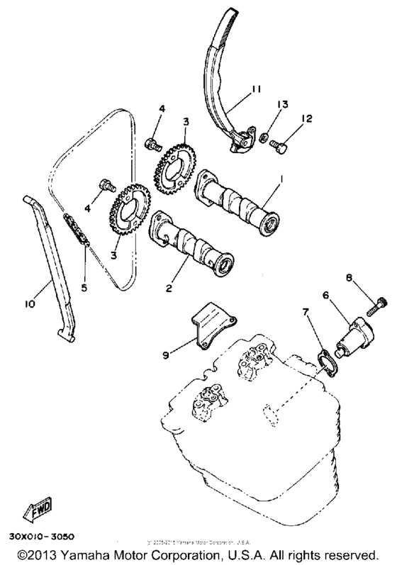 XT350NC (CA ED.) Camshaft - chain