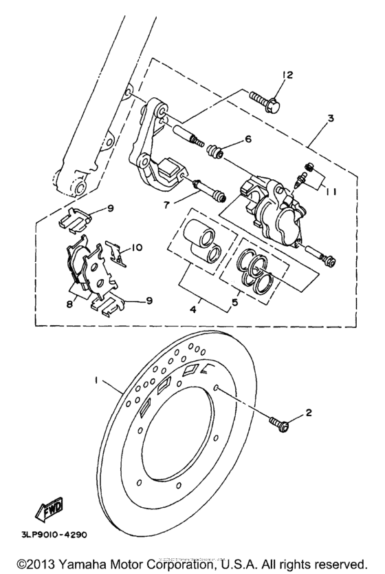 XV250 Передний суппорт