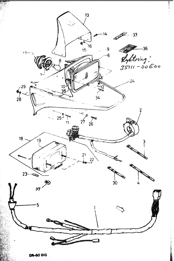 Headlamps, wiring harness and headlamp housing