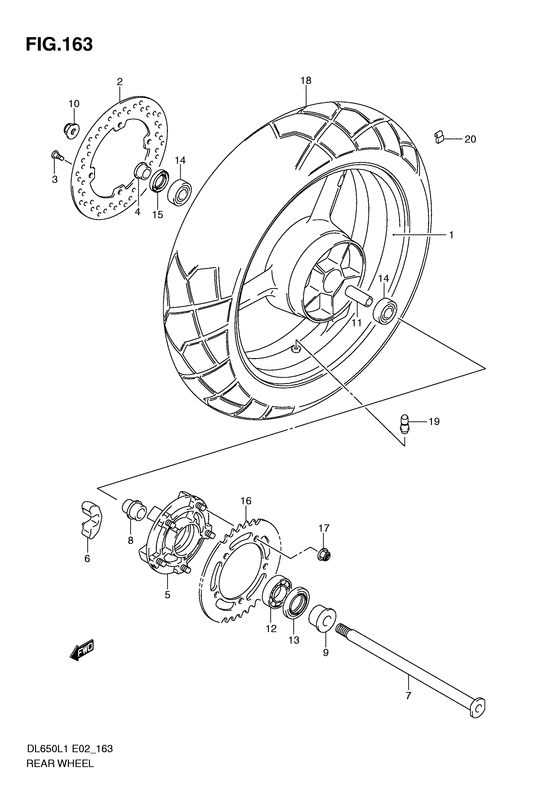 Rear wheel complete assy