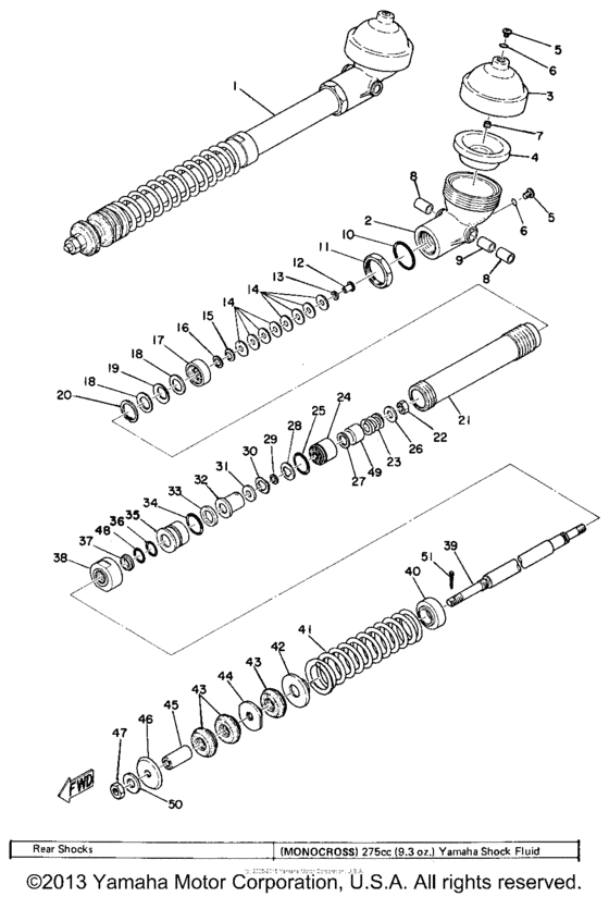 Rear cushion - inner parts list