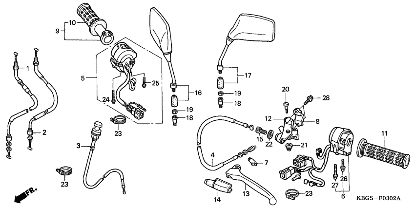 Handle lever/switch/cable