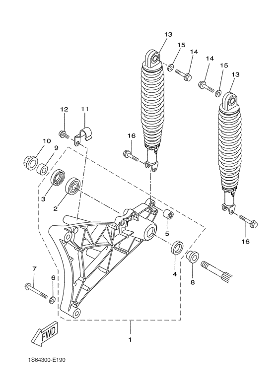VP300 Rear arm & suspension