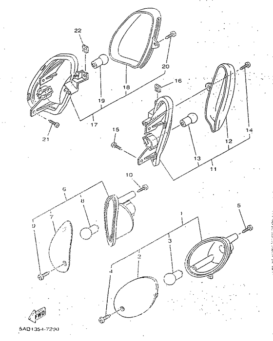YN50R Поворотники