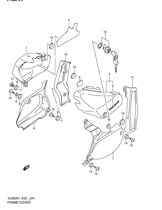 VL800 Обтекатель задний