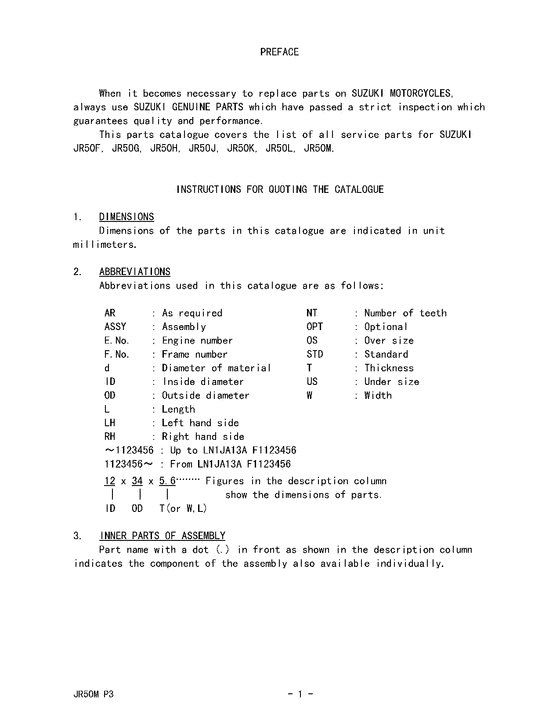 JR50 Catalog preface