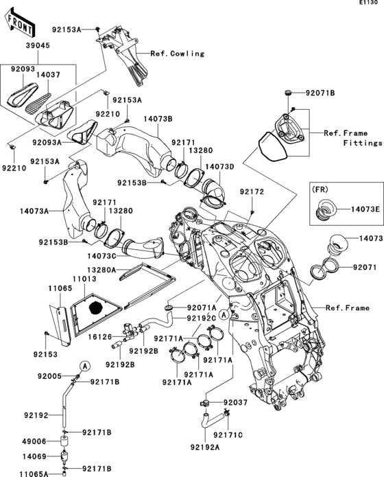ZX1400 Воздушный фильтр