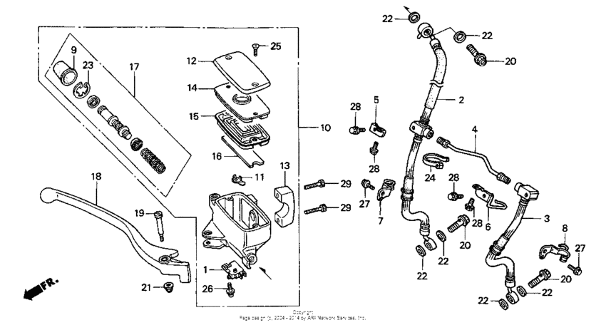 GL1500CF Передний главный тормозной цилиндр