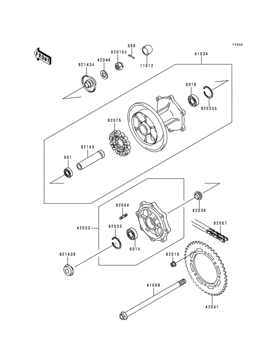 BJ250 Задняя ступица колеса