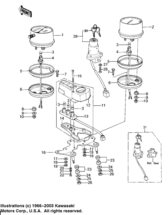 Meters/ignition switch