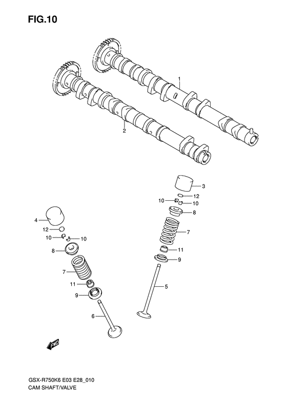 GSX-R750 Распределительный вал-клапаны