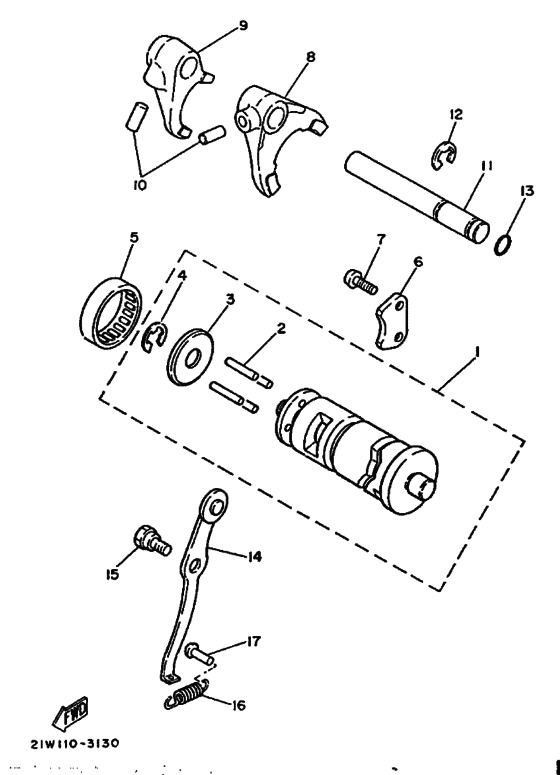 BW80 BW80W Shift cam & fork