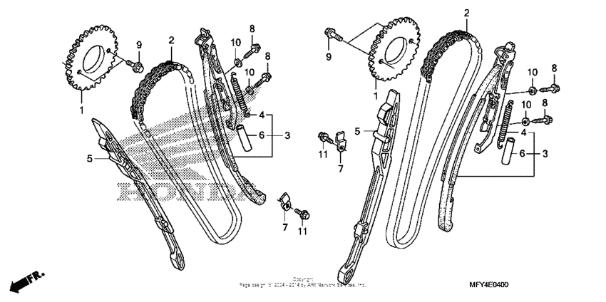 VT1300CR (ABS) Cam chain + tensioner