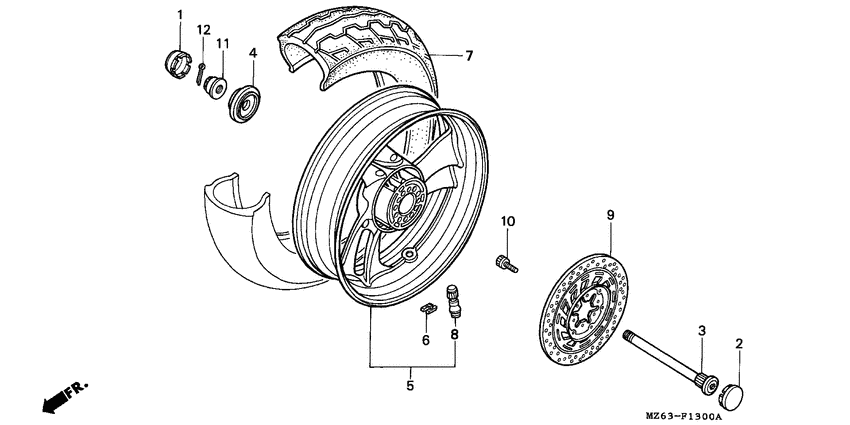 Rear wheel complete assy