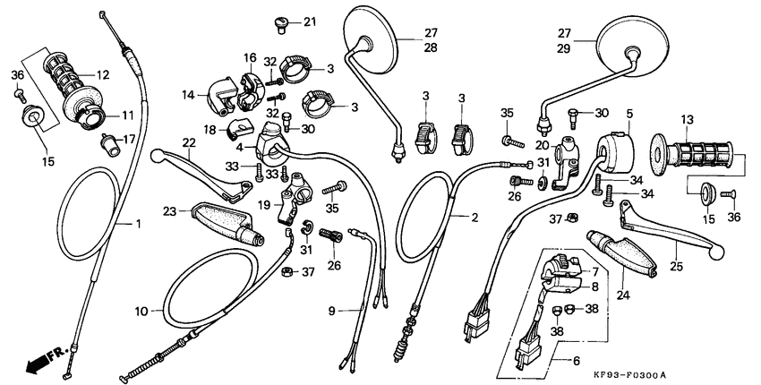 Handle lever/switch/cable