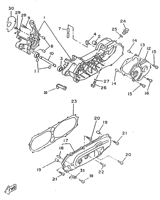 CW50RSX Картер двигателя