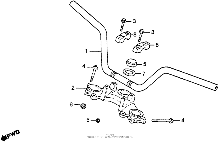Handlebar + top bridge 84