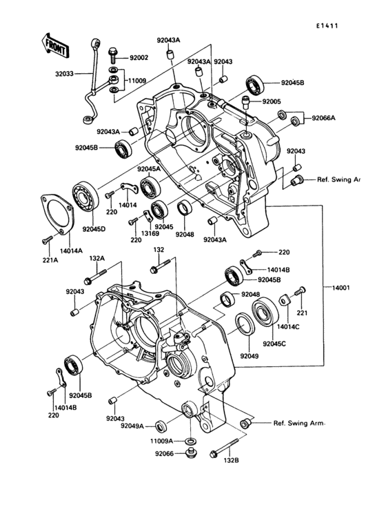 KL250 Картер двигателя