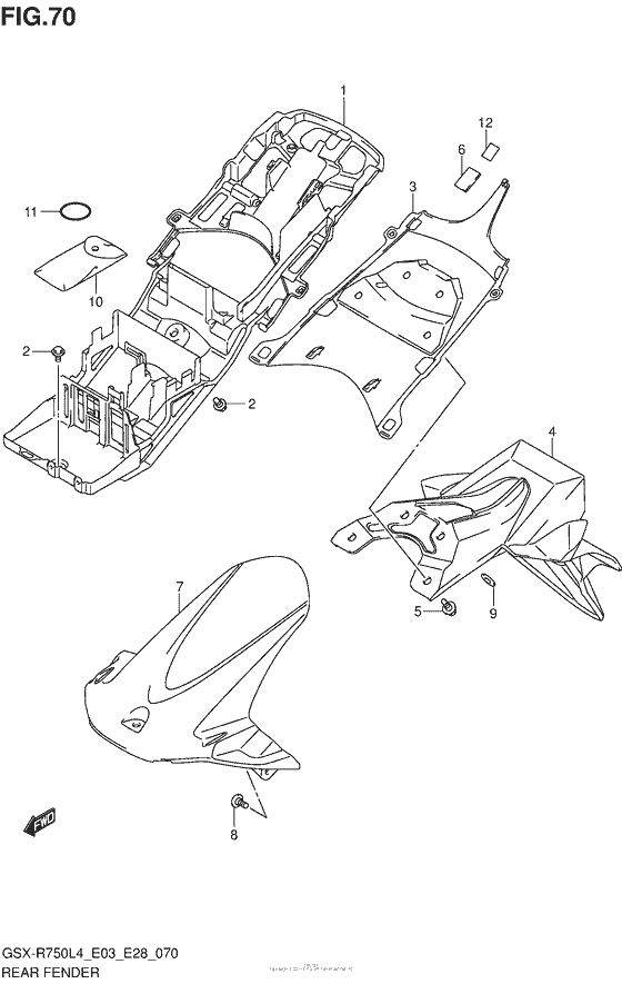 GSX-R750 Rear Fender (Gsx-R750L4 E33)