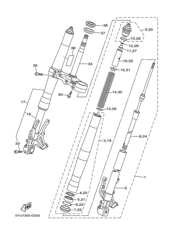 MT01 Передняя вилка