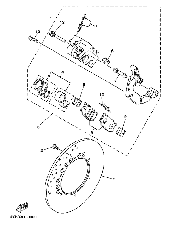 XV535 Передний тормоз