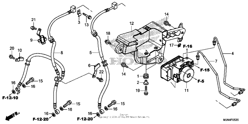 Abs modulator + front brake hose
