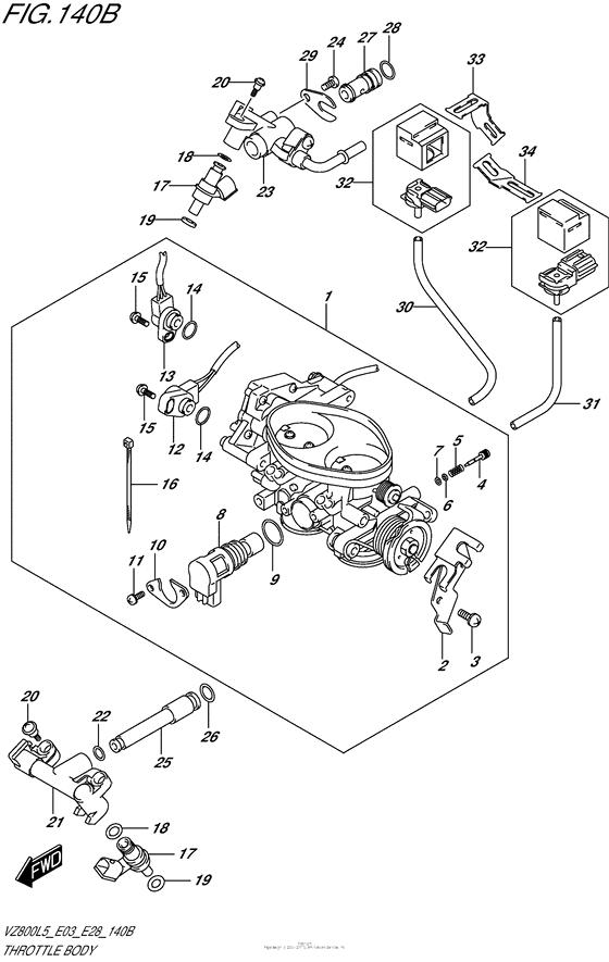 VZ800 Throttle Body (Vz800L5 E28)