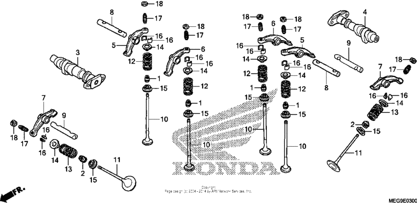 VT750C2B Распределительный вал и клапана