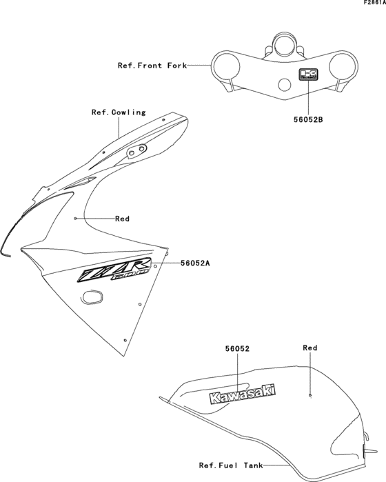 ZX600 Decals(red)(j7f)(ca,us)