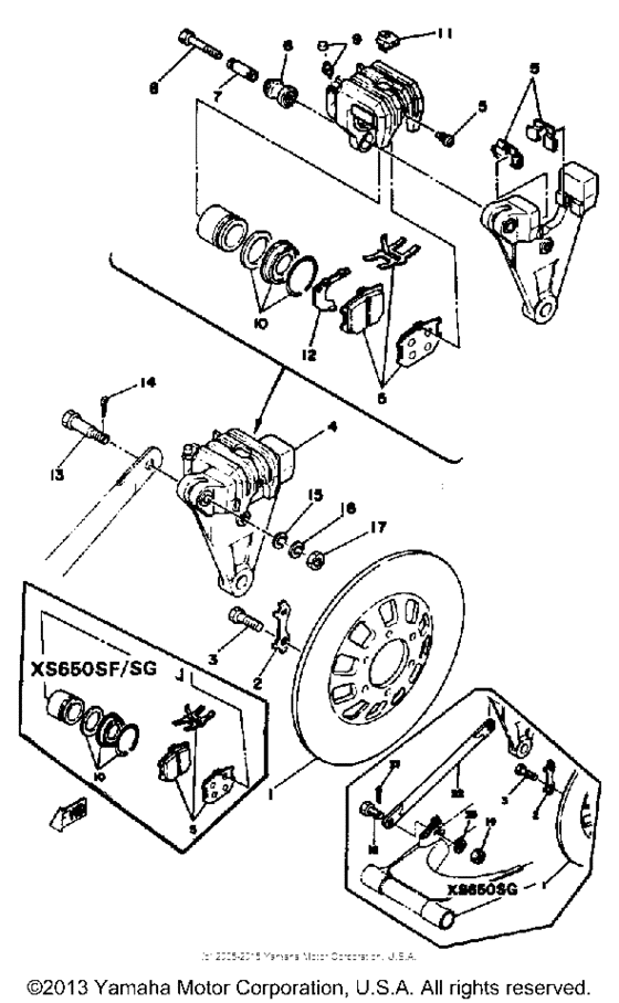 Rear disc brake caliper