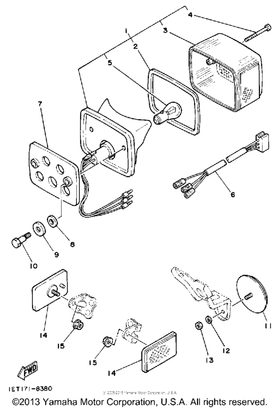 XT350UC (CA ED.) Фонарь
